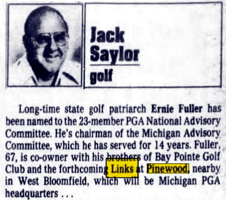 Links at Pinewood - May 1 1984 Article
